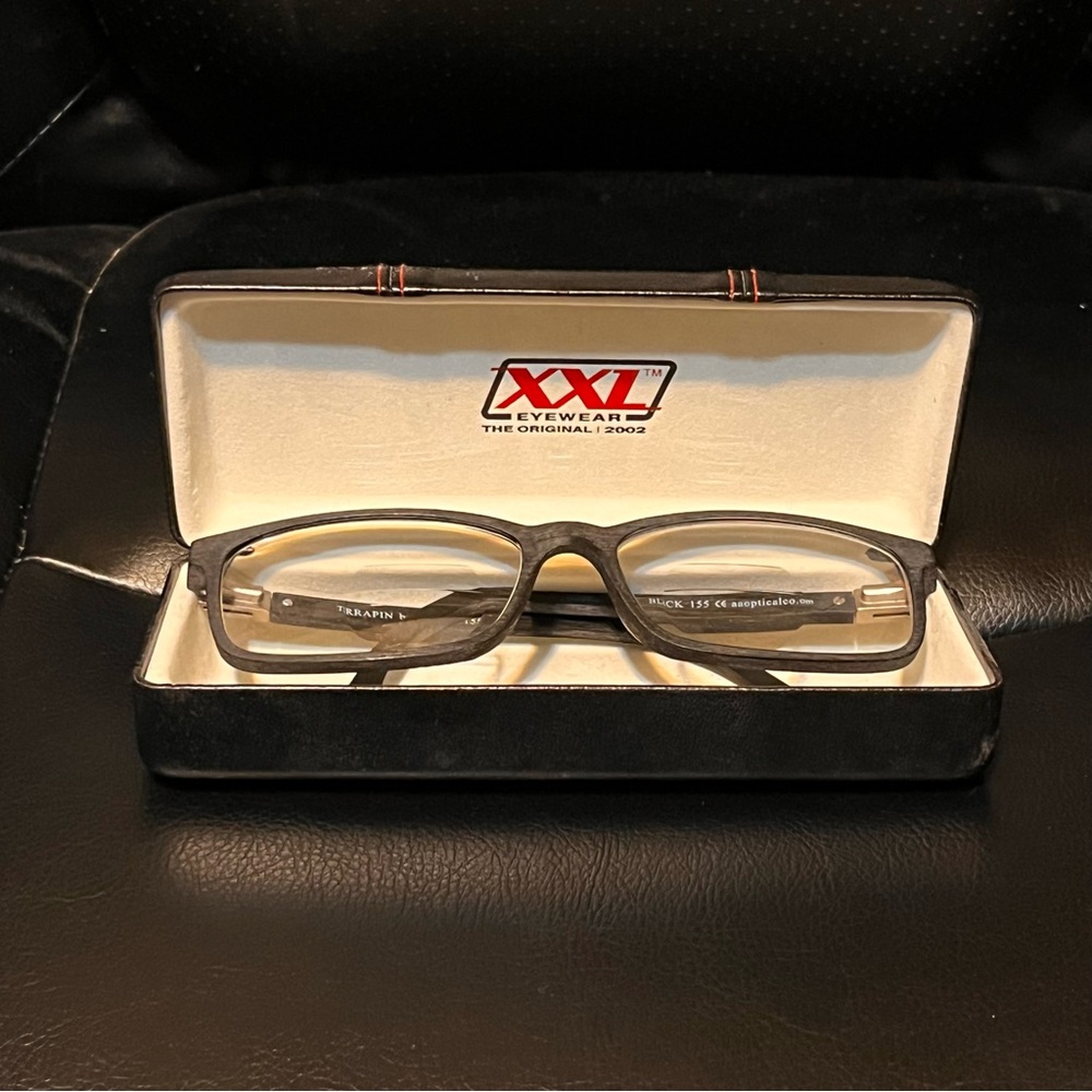 XXL matte black eyeglass frames